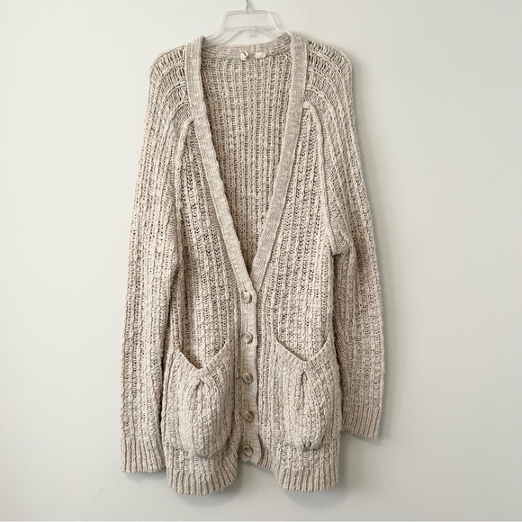 Anthropologie Sweaters - Anthropologie Cream Cable Knit Button-Front Cardigan
